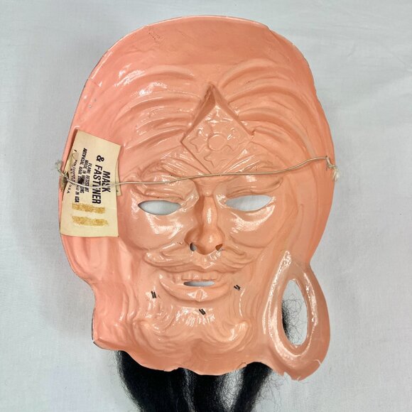 2 Vintage Plastic Halloween Masks Pirate Carmen Beard Adventure - Picture 5 of 7